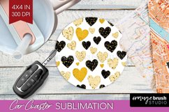 Hearts Car Coaster - Valentines Day Coaster PNG Sublimation Product Image 1