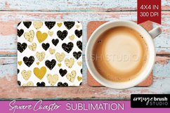 Hearts Square Coaster - Valentines Day Coaster PNG Product Image 1