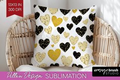Hearts Pillow Sublimation - Valentines Day Pillow Cover PNG Product Image 1