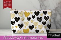 Hearts Cosmetic Bag - Valentines Day Makeup Bag PNG Product Image 1