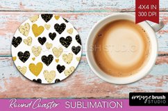 Hearts Round Coaster - Valentines Day Coaster PNG Product Image 1