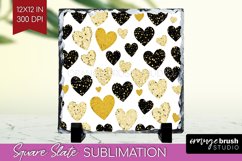 Hearts Slate PNG - Valentines Day Square Slate Sublimation Product Image 1