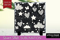 Hearts Slate PNG - Valentines Day Square Slate Sublimation Product Image 1
