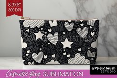 Hearts Cosmetic Bag - Valentines Day Makeup Bag PNG Product Image 1