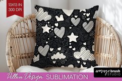 Hearts Pillow Sublimation - Valentines Day Pillow Cover PNG Product Image 1