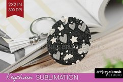 Hearts Keychain PNG - Valentines Day Keychain Sublimation Product Image 1