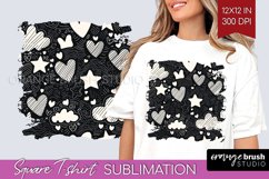 Hearts Square Tshirt Background - Valentines Day PNG Product Image 1