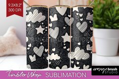 Hearts Tumbler Wrap - Valentines Day Tumbler PNG Sublimation Product Image 1