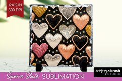 Hearts Slate PNG - Valentines Day Square Slate Sublimation Product Image 1