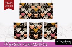 Hearts Mug Wrap - Valentines Day Mug PNG Sublimation Product Image 1