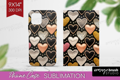 Hearts Phone Case PNG - Valentines Day Case PNG Sublimation Product Image 1
