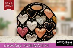 Hearts Lunch Bag - Valentines Day Lunch Bug PNG Sublimation Product Image 1