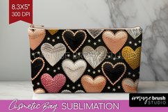 Hearts Cosmetic Bag - Valentines Day Makeup Bag PNG Product Image 1