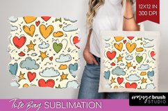 Hearts Tote Bag - Valentines Day Tote Bag PNG Sublimation Product Image 1