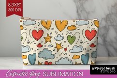 Hearts Cosmetic Bag - Valentines Day Makeup Bag PNG Product Image 1