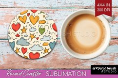 Hearts Round Coaster - Valentines Day Coaster PNG Product Image 1