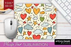 Hearts Mouse Pad Sublimation - Valentines Day Mousepad PNG Product Image 1