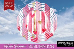 Hearts Wind Spinner Sublimation PNG - Valentines Day Round Product Image 1