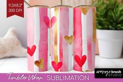 Hearts Tumbler Wrap - Valentines Day Tumbler PNG Sublimation Product Image 1