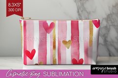 Hearts Cosmetic Bag - Valentines Day Makeup Bag PNG Product Image 1