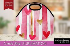 Hearts Lunch Bag - Valentines Day Lunch Bug PNG Sublimation Product Image 1
