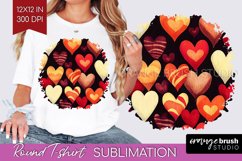 Hearts Round Tshirt Background - Valentines Day PNG Product Image 1