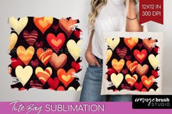 Hearts Tote Bag - Valentines Day Tote Bag PNG Sublimation Product Image 1