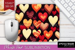 Hearts Mouse Pad Sublimation - Valentines Day Mousepad PNG Product Image 1