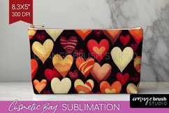 Hearts Cosmetic Bag - Valentines Day Makeup Bag PNG Product Image 1