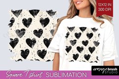 Hearts Square Tshirt Background - Valentines Day PNG Product Image 1