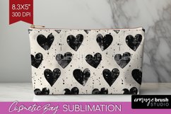 Hearts Cosmetic Bag - Valentines Day Makeup Bag PNG Product Image 1
