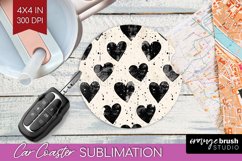 Hearts Car Coaster - Valentines Day Coaster PNG Sublimation Product Image 1