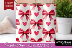 Hearts Tumbler Wrap - Valentines Day Tumbler PNG Sublimation Product Image 1