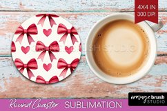 Hearts Round Coaster - Valentines Day Coaster PNG Product Image 1