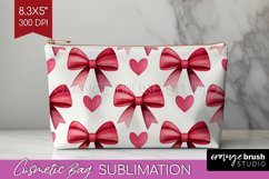 Hearts Cosmetic Bag - Valentines Day Makeup Bag PNG Product Image 1