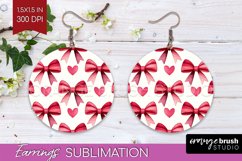 Hearts Round Earrings - Valentines Day PNG Sublimation Product Image 1