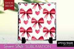 Hearts Slate PNG - Valentines Day Square Slate Sublimation Product Image 1
