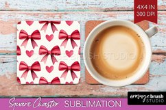 Hearts Square Coaster - Valentines Day Coaster PNG Product Image 1