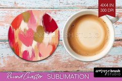 Hearts Round Coaster - Valentines Day Coaster PNG Product Image 1