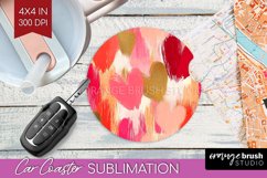 Hearts Car Coaster - Valentines Day Coaster PNG Sublimation Product Image 1