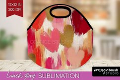 Hearts Lunch Bag - Valentines Day Lunch Bug PNG Sublimation Product Image 1