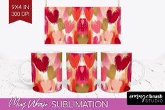 Hearts Mug Wrap - Valentines Day Mug PNG Sublimation Product Image 1