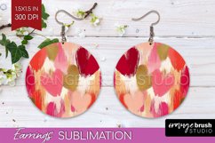 Hearts Round Earrings - Valentines Day PNG Sublimation Product Image 1