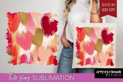 Hearts Tote Bag - Valentines Day Tote Bag PNG Sublimation Product Image 1