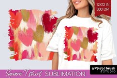 Hearts Square Tshirt Background - Valentines Day PNG Product Image 1