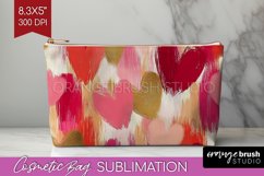 Hearts Cosmetic Bag - Valentines Day Makeup Bag PNG Product Image 1