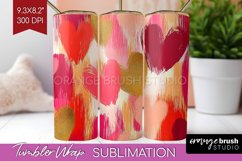 Hearts Tumbler Wrap - Valentines Day Tumbler PNG Sublimation Product Image 1