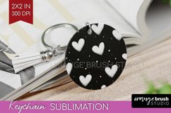 Hearts Keychain PNG - Valentines Day Keychain Sublimation Product Image 1
