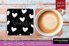 Hearts Square Coaster - Valentines Day Coaster PNG Product Image 1