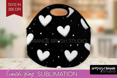 Hearts Lunch Bag - Valentines Day Lunch Bug PNG Sublimation Product Image 1